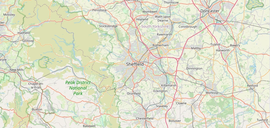 Map of the Sheffield area we cover